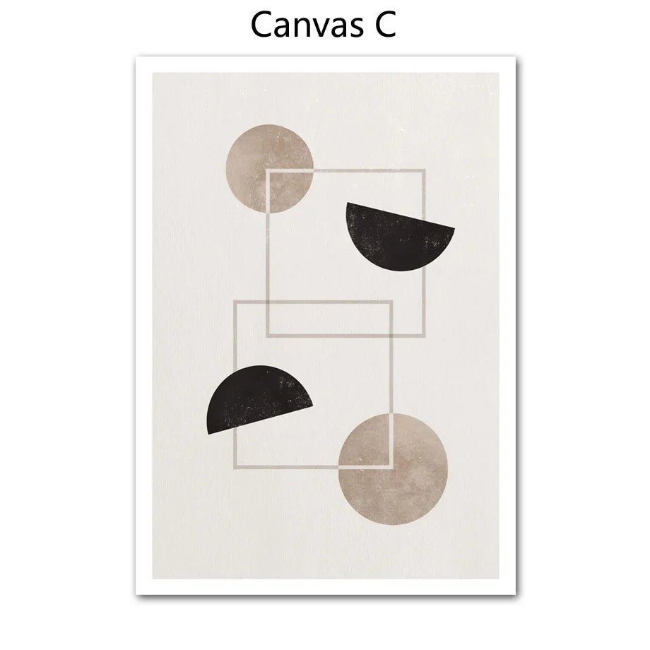 Minimalist Nordic Geometric Abstract Still Life Wall Art Fine Art Canvas Prints Neutral Color Pictures For Modern Living Room Bedroom Art Decor