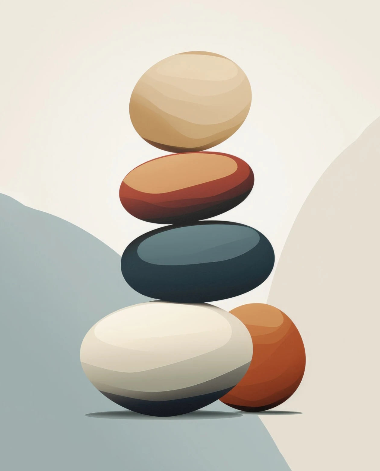 Minimalist Nordic Zen Pebbles and Leaves Neutral Colors Pictures For Living Room Dining Room Bedroom Boutique Spa Salon Art Decor 2025