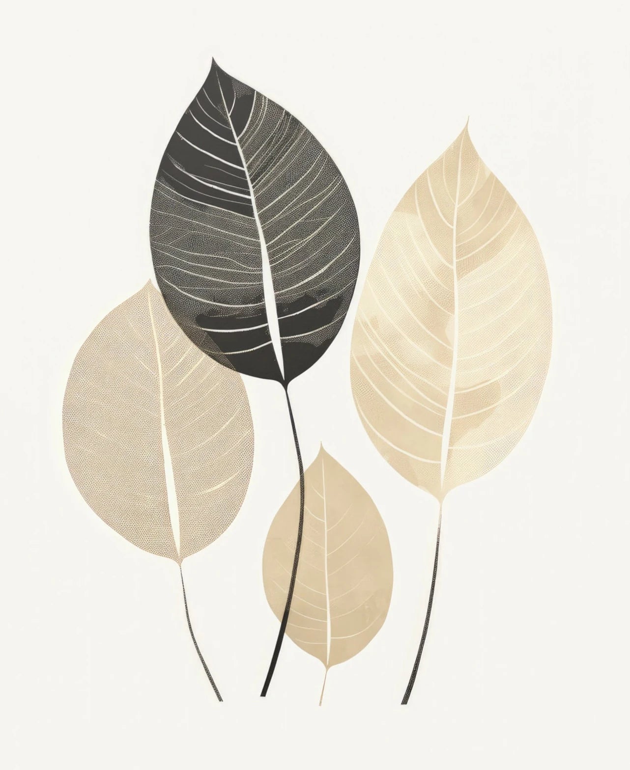 Minimalist Nordic Zen Pebbles and Leaves Neutral Colors Pictures For Living Room Dining Room Bedroom Boutique Spa Salon Art Decor 2025
