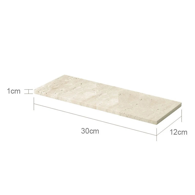 Rectangular stone slab with dimensions labeled on a white background