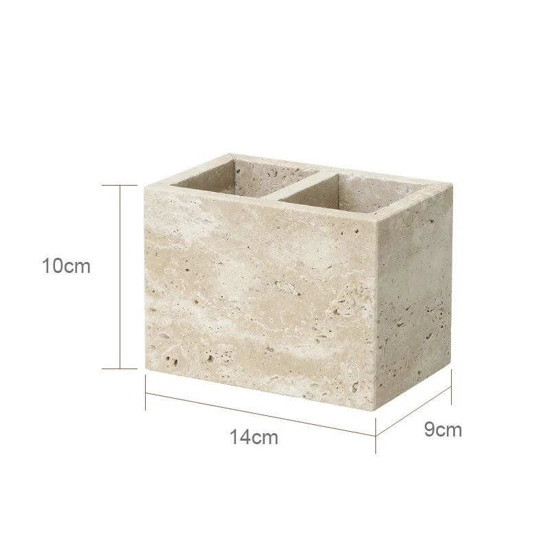Rectangular concrete planter with dimensions labeled on a white background