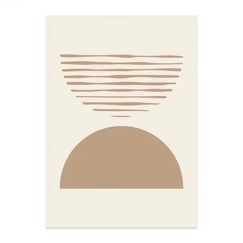 Minimalist Sun Moon Line Art Wall Art Fine Art Canvas Prints Neutral Color Gallery Wall Pictures For Modern Living Room Scandinavian Home Decor 2024
