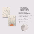 Minimalist Sun Rising Illustration Wall Art Fine Art Canvas Prints Pictures For Modern Apartment Living Room Bedroom Home Office Art Decor