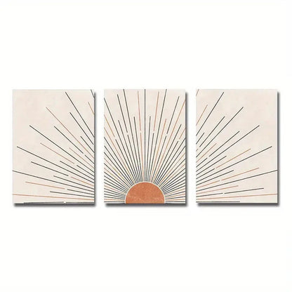 Minimalist Sun Rising Illustration Wall Art Fine Art Canvas Prints Pictures For Modern Apartment Living Room Bedroom Home Office Art Decor