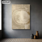 Minimalist Tree Rings Neutral Tones Abstract Wall Art Fine Art Canvas Print Picture For Modern Apartment Living Room Foyer Entryway Decor
