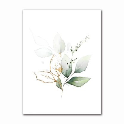 Minimalist Tropical Botanical Wall Art Fine Art Canvas Prints Green Leaves Posters Pictures For Living Room Dining Room Gallery Wall Art Decor 2024 001