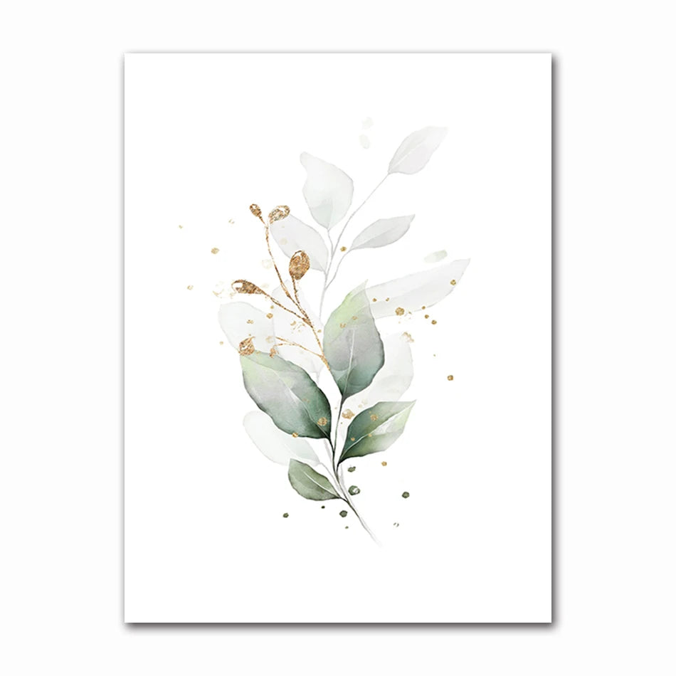 Minimalist Tropical Botanical Wall Art Fine Art Canvas Prints Green Leaves Posters Pictures For Living Room Dining Room Gallery Wall Art Decor 2024 001