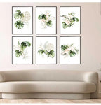 Minimalist Tropical Botanical Wall Art Fine Art Canvas Prints Green Leaves Posters Pictures For Living Room Dining Room Gallery Wall Art Decor 2024 001