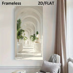 Minimalist White Interior Archways Inspirational Architectural Wall Art Fine Art Canvas Print Picture For Entryway Hallway Foyer Art Decor