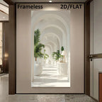 Minimalist White Interior Archways Inspirational Architectural Wall Art Fine Art Canvas Print Picture For Entryway Hallway Foyer Art Decor