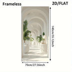 Minimalist White Interior Archways Inspirational Architectural Wall Art Fine Art Canvas Print Picture For Entryway Hallway Foyer Art Decor