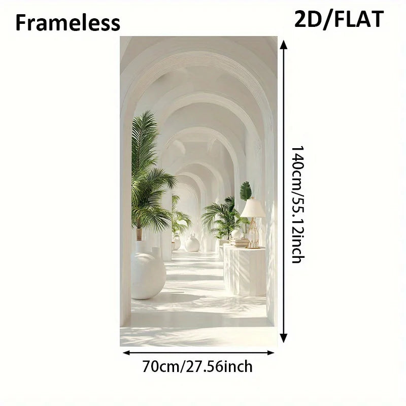 Minimalist White Interior Archways Inspirational Architectural Wall Art Fine Art Canvas Print Picture For Entryway Hallway Foyer Art Decor