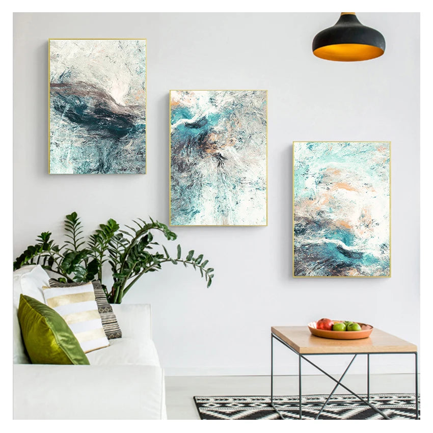 Mint Green Beige Abstract Marble Print Wall Art Fine Art Canvas Prints Pictures For Modern Apartment Living Room Bedroom Nordic Art Decor 2025