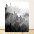 Misty Forest Poster Wall Art Fine Art Canvas Prints Black White Landscape Pictures For Living Room Dining Room Inspirational Home Decor 2025