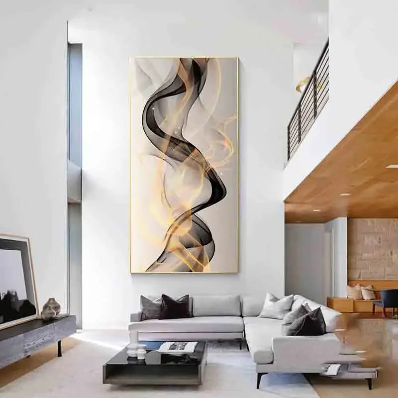 Modern Abstract Flowing Flame Dance Wall Art Fine Art Canvas Print Picture For Living Room Dining Room Modern Entranceway Art Decor