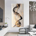Modern Abstract Flowing Flame Dance Wall Art Fine Art Canvas Print Picture For Living Room Dining Room Modern Entranceway Art Decor