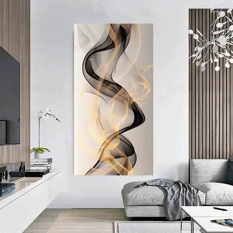 Modern Abstract Flowing Flame Dance Wall Art Fine Art Canvas Print Picture For Living Room Dining Room Modern Entranceway Art Decor
