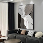 Modern Abstract Shades Of Gray Wall Art Fine Art Canvas Prints Thick Brush Painting Prints For Urban Apartment Living Room Home Office Decor