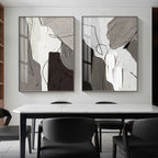Modern Abstract Shades Of Gray Wall Art Fine Art Canvas Prints Thick Brush Painting Prints For Urban Apartment Living Room Home Office Decor