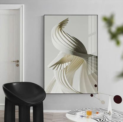 Modern Abstract Twisted Swirl Formations Black White Wall Art Fine Art Canvas Prints For Contemporary Apartment Home Office Interiors