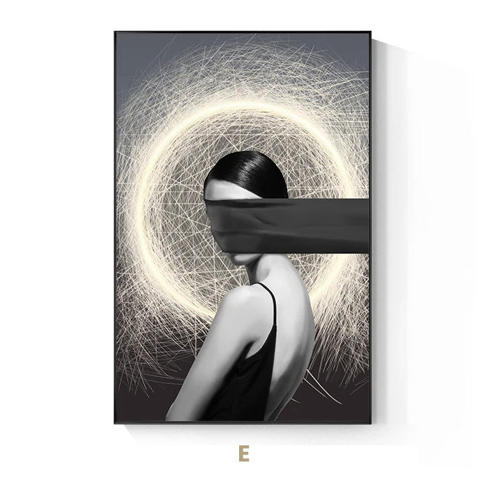 Modern Aesthetics Abstract Girl Wall Art Fine Art Canvas Prints Fashion Pictures For Luxury Apartment Living Room Salon At Decor