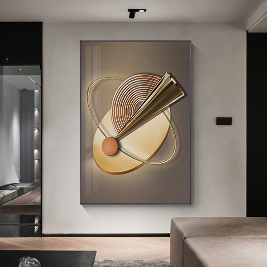 Modern Aesthetics Ring Of Light Abstract Geometry Wall Art Fine Art Canvas Prints Pictures For Luxury Apartment Home Office Decor