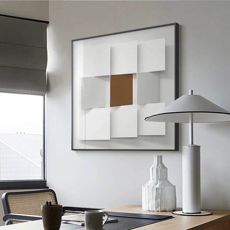 Modern Architectural Abstract 3D Effect Wall Art Fine Art Canvas Print Pictures For Living Room Bedroom Contemporary Home Decor