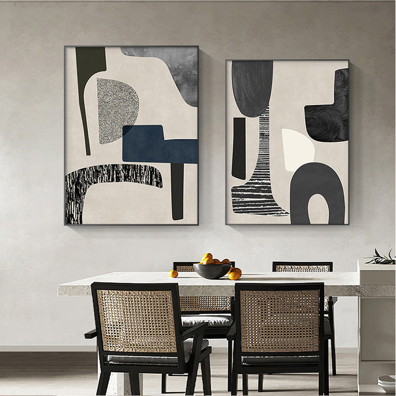 Modern Geometric Color Block Wall Art Fine Art Canvas Prints Abstract Pictures For Trendy Apartment Living Room Home Office Wall Décor