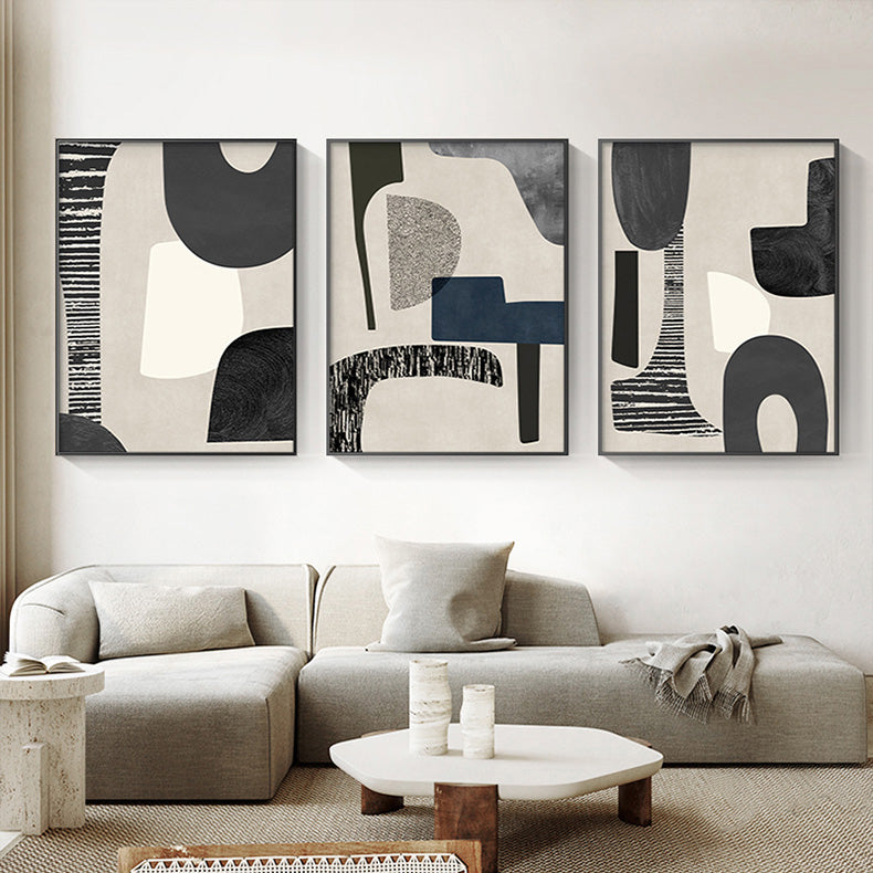 Modern Geometric Color Block Wall Art Fine Art Canvas Prints Abstract Pictures For Trendy Apartment Living Room Home Office Wall Décor
