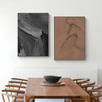 Modern Minimalist Urban Architectural Wall Art Fine Art Canvas Prints Black Grey Terracotta Thick Brush Abstract Pictures For Home Office Decor