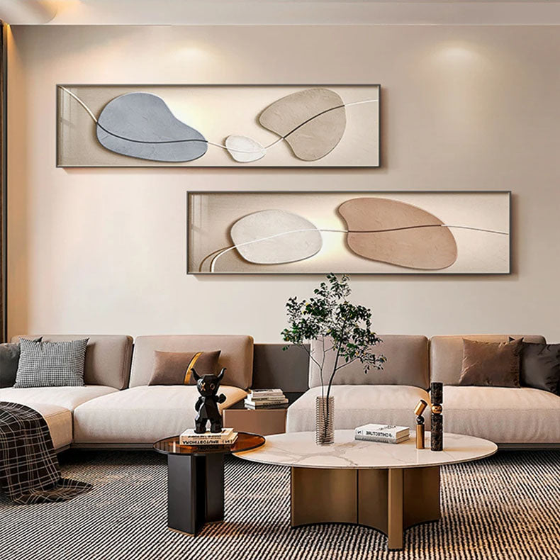 Neutral Colors Modern Abstract Pebbles Wall Art Fine Art Canvas Prints Wide Format Bedroom Pictures For Above The Bed Art For Above The Sofa