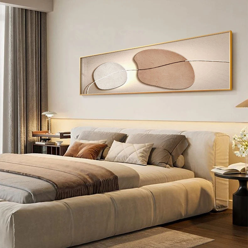 Neutral Colors Modern Abstract Pebbles Wall Art Fine Art Canvas Prints Wide Format Bedroom Pictures For Above The Bed Art For Above The Sofa