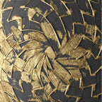 Modern Abstract Aesthetics Black Golden Geometric Wall Art Fine Art Canvas Prints Square Format Pictures For Living Room Home and Office Art Decor