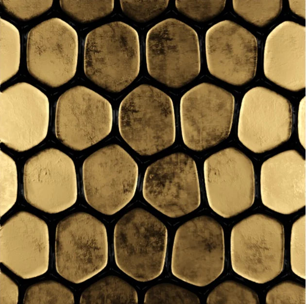 Modern Abstract Aesthetics Black Golden Geometric Wall Art Fine Art Canvas Prints Square Format Pictures For Living Room Home and Office Art Decor