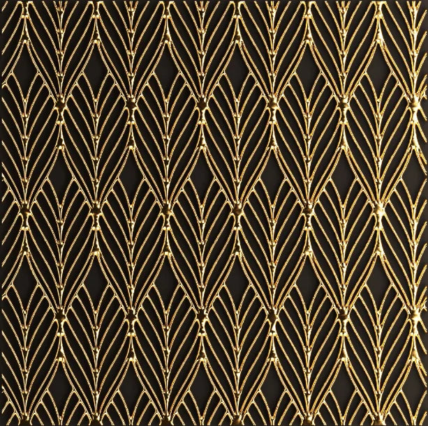 Modern Abstract Aesthetics Black Golden Geometric Wall Art Fine Art Canvas Prints Square Format Pictures For Living Room Home and Office Art Decor