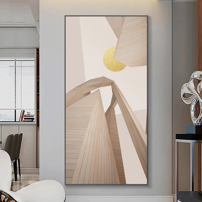 Modern Abstract Architectural Sunrise Wall Art Fine Art Canvas Prints Pictures For Contemporary Loft Apartment Home Office Foyer Art Decor