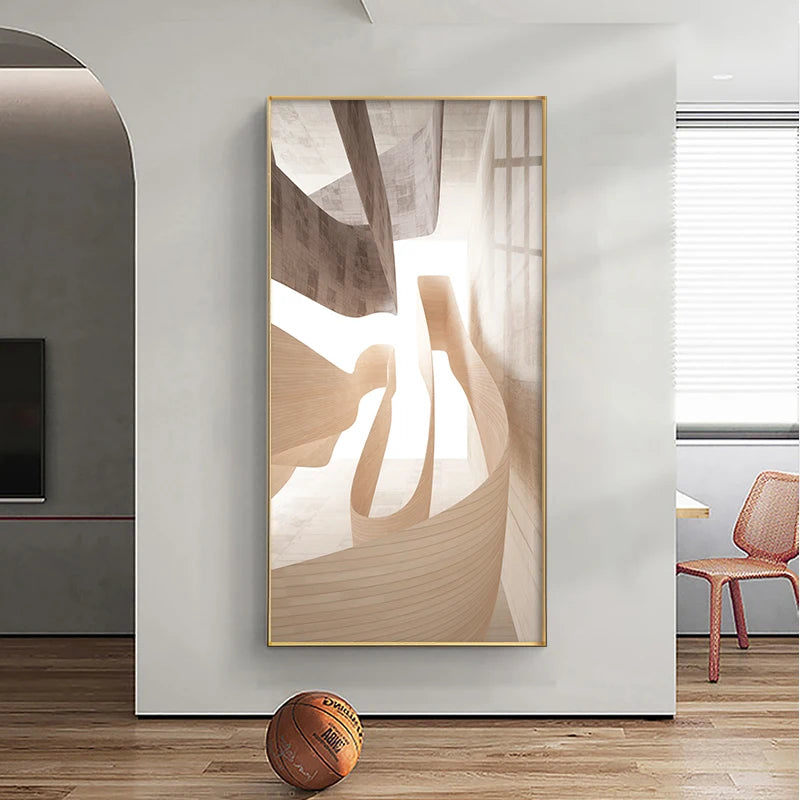 Modern Abstract Architectural Sunrise Wall Art Fine Art Canvas Prints Pictures For Contemporary Loft Apartment Home Office Foyer Art Decor