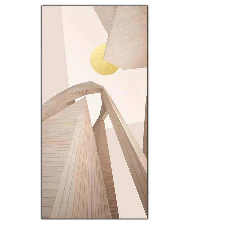 Modern Abstract Architectural Sunrise Wall Art Fine Art Canvas Prints Pictures For Contemporary Loft Apartment Home Office Foyer Art Decor