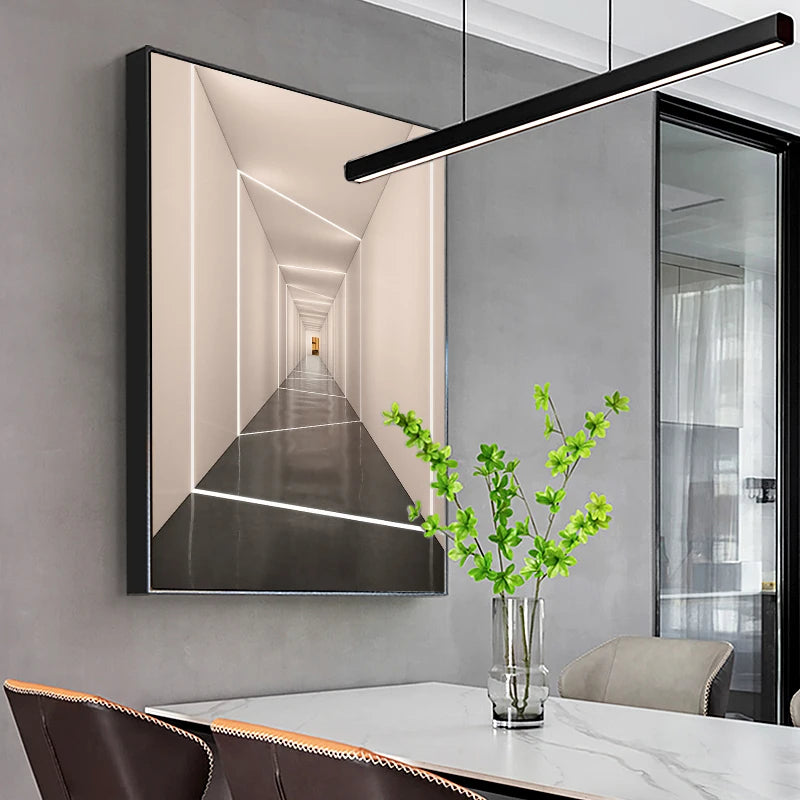 Modern Abstract Architectural Wall Art Fine Art Canvas Prints Visual Space Extension Pictures For Living Room Reception Studio Foyer Art Decor