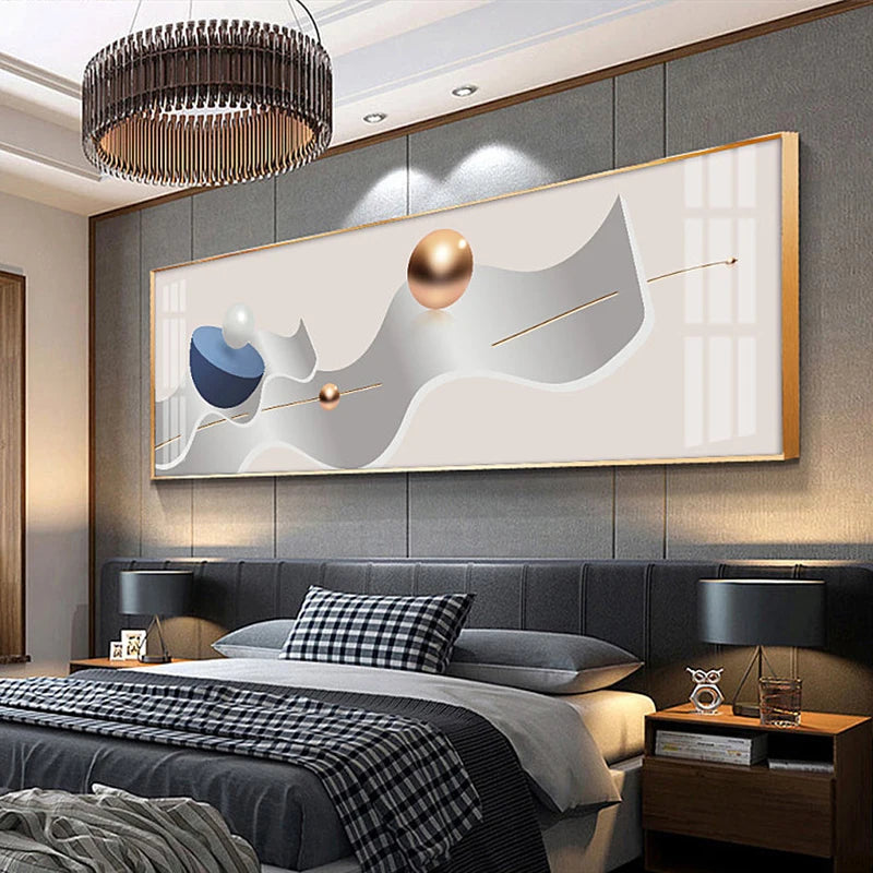Modern Abstract Auspicious Geometry Feng Shui Wall Art Fine Art Canvas Prints Wide Format Pictures For Bedroom Art For Above The Bed