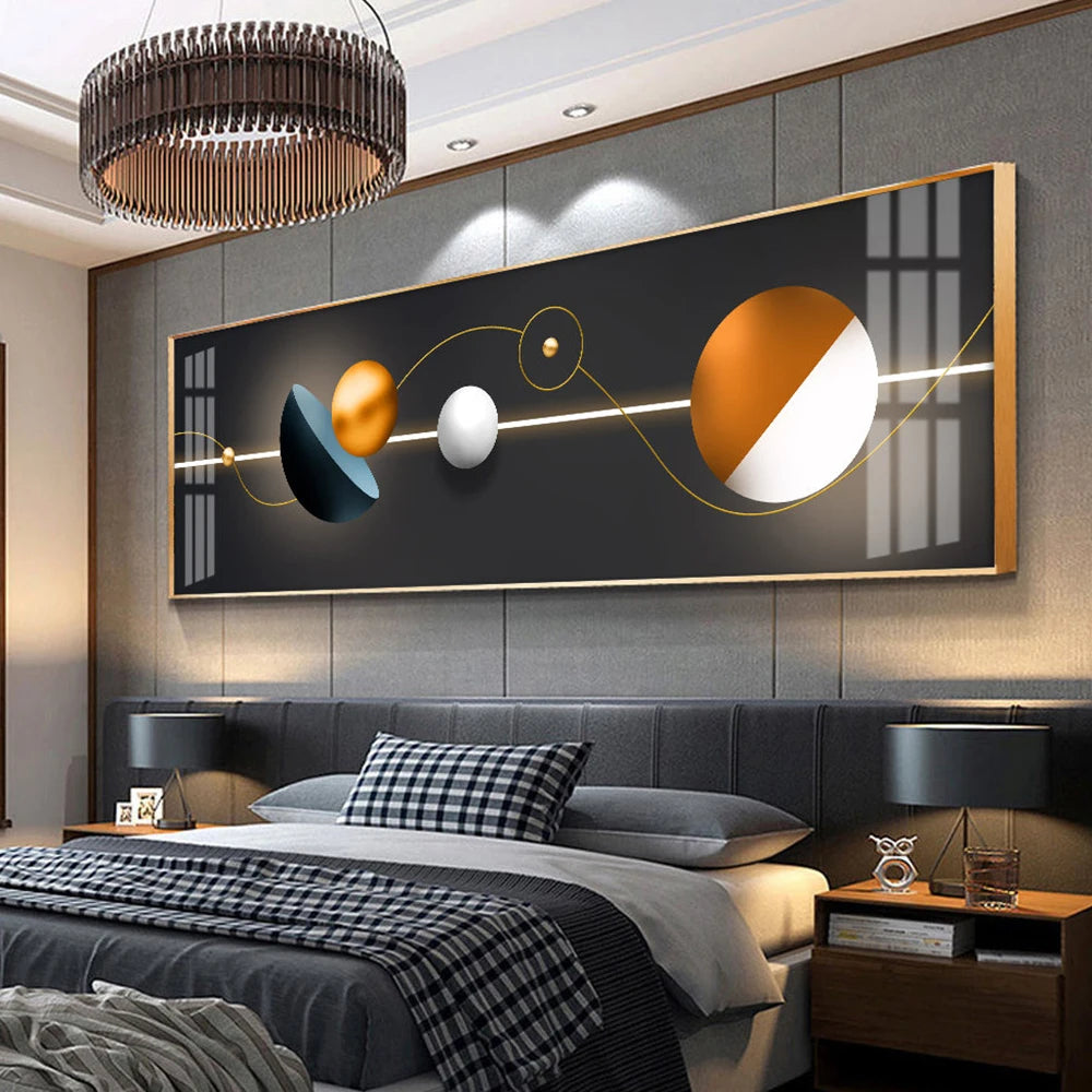 Modern Abstract Auspicious Geometry Feng Shui Wall Art Fine Art Canvas Prints Wide Format Pictures For Bedroom Art For Above The Bed