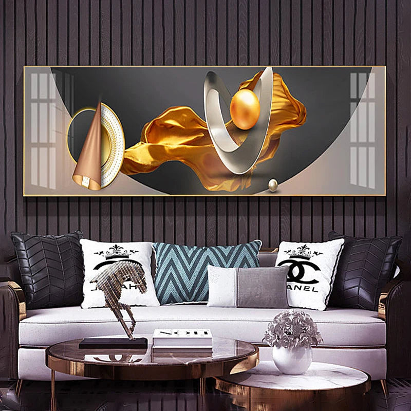 Modern Abstract Auspicious Geometry Feng Shui Wall Art Fine Art Canvas Prints Wide Format Pictures For Bedroom Art For Above The Bed