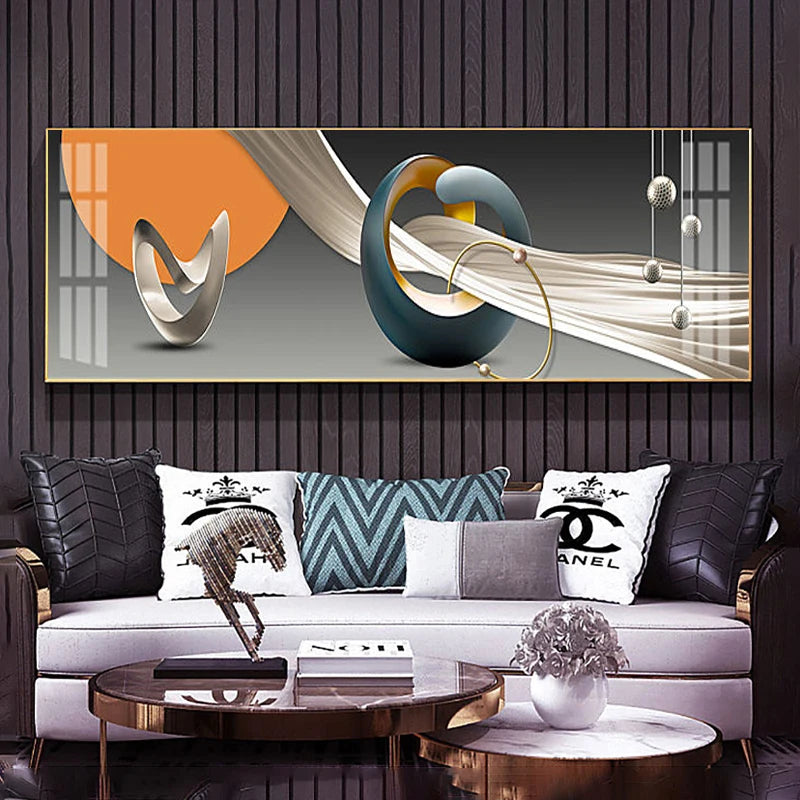 Modern Abstract Auspicious Geometry Feng Shui Wall Art Fine Art Canvas Prints Wide Format Pictures For Bedroom Art For Above The Bed