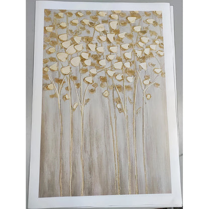 Modern Abstract Auspicious Golden Money Tree Wall Art Fine Art Canvas Prints Posters Pictures For Living Room Dining Room Bedroom Art Decor