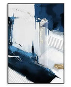 Modern Abstract Black Blue Gray Wall Art Fine Art Canvas Prints Pictures For Living Room Dining Room Foyer Art For Contemporary Interiors