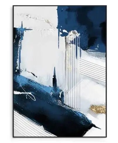 Modern Abstract Black Blue Gray Wall Art Fine Art Canvas Prints Pictures For Living Room Dining Room Foyer Art For Contemporary Interiors