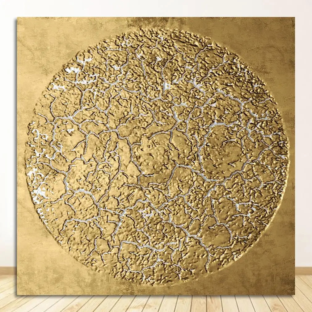 Modern Abstract Black Golden Geometric Wall Art Fine Art Canvas Prints Square Format Pictures For Living Room Dining Room Art For Home Office Decor