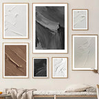 Modern Abstract Black & White Minimalist Wall Art Fine Art Canvas Prints Textural Design Pictures For Modern Loft Apartment Home Office Decor