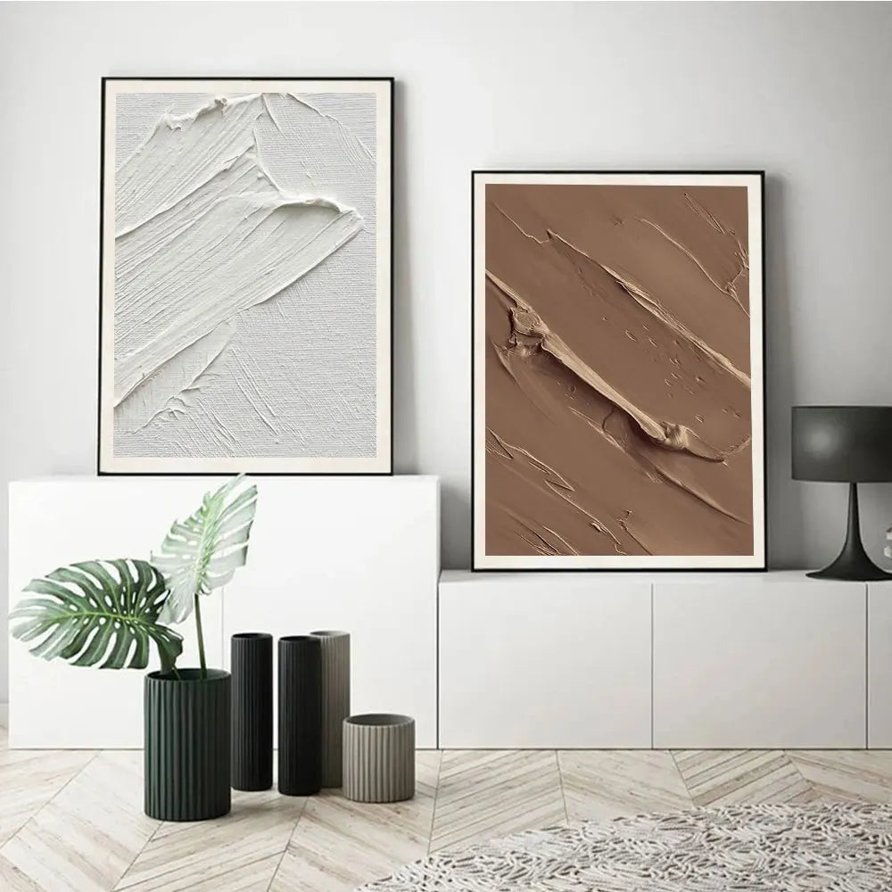Modern Abstract Black & White Minimalist Wall Art Fine Art Canvas Prints Textural Design Pictures For Modern Loft Apartment Home Office Decor