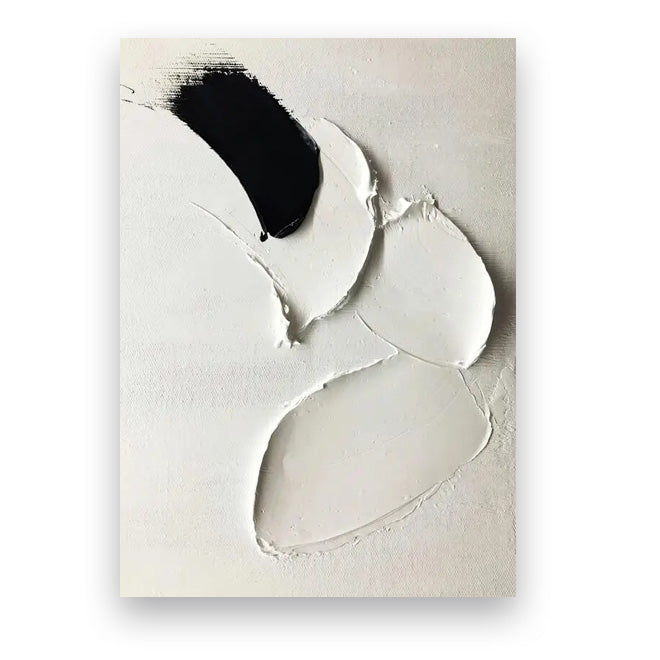 Modern Abstract Black & White Minimalist Wall Art Fine Art Canvas Prints Textural Design Pictures For Modern Loft Apartment Home Office Decor